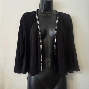 Jessica Black Women's Shrug with Rhinestone Trim